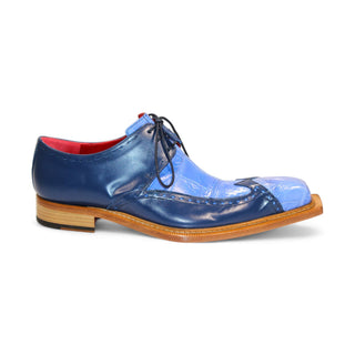 Fennix Harry Men's Shoes Light Blue/Navy Alligator/Calf-Skin Leather Exotic Oxfords (FX1156)-AmbrogioShoes