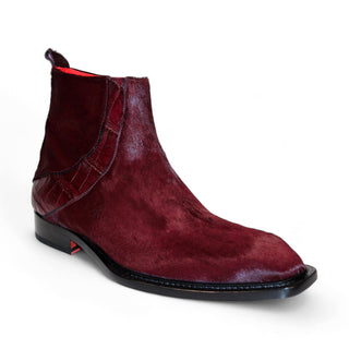 Fennix Trent Men's Shoes Burgundy Pony/Alligator Exotic Boots (FX1167)-AmbrogioShoes