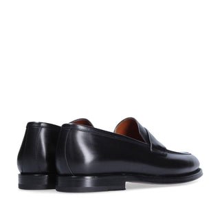 Franceschetti Eric Men's Shoes Black Calf-Skin Leather Penny Loafers (FCCT1019)-AmbrogioShoes