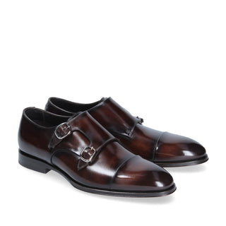 Franceschetti Genoa Men's Shoes Calf-Skin Leather Double Monk-Straps Loafers (FCCT1023)-AmbrogioShoes