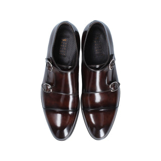 Franceschetti Genoa Men's Shoes Calf-Skin Leather Double Monk-Straps Loafers (FCCT1023)-AmbrogioShoes