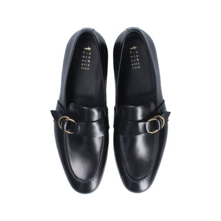 Franceschetti Sasha Men's Shoes Black Calf-Skin Leather Slip-On Loafers (FCCT1007)-AmbrogioShoes