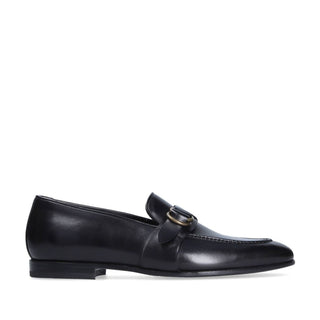 Franceschetti Sasha Men's Shoes Black Calf-Skin Leather Slip-On Loafers (FCCT1007)-AmbrogioShoes