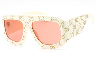 Gucci GG0983S Sunglasses IVORY-IVORY / ORANGE-AmbrogioShoes