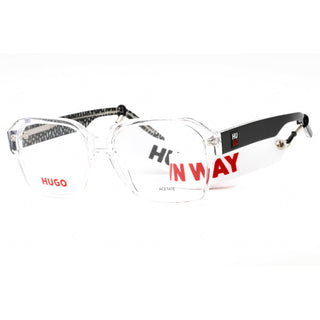 HUGO HG 1222 Eyeglasses CRYSTAL BLACK/Clear demo lens-AmbrogioShoes