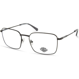 Harley Davidson HD9021 Eyeglasses Matte Black/Clear demo lens Unisex-AmbrogioShoes