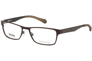 Hugo Boss 0873 Eyeglasses Matte Brown Grey / Clear Lens-AmbrogioShoes