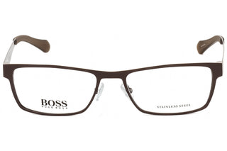 Hugo Boss 0873 Eyeglasses Matte Brown Grey / Clear Lens-AmbrogioShoes