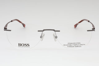 Hugo Boss BOSS 1265/B Eyeglasses MATTE RUTHENIUM BURGUNDY/Clear demo lens-AmbrogioShoes