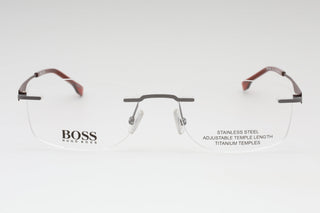 Hugo Boss BOSS 1265/C Eyeglasses MATTE RUTHENIUM BURGUNDY/Clear demo lens-AmbrogioShoes