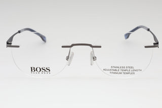 Hugo Boss BOSS 1265/D Eyeglasses MATTE RUTHENIUM BLUE/Clear demo lens-AmbrogioShoes