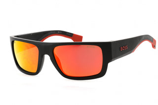 Hugo Boss BOSS 1498/S Sunglasses Matte Black Red / Orange Mirror-AmbrogioShoes