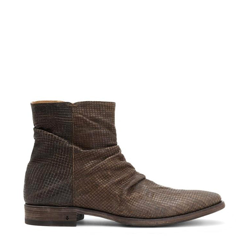 John Varvatos Morrison Men's Shoes Lead Brown Stamped Sheep Leather Sh ...