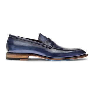 Jose Real Amberes H605-CG Men's Shoes Deep Blue Calf-Skin Leather Penny Loafers (RE2209)-AmbrogioShoes