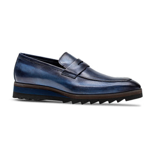 Jose Real Amberes H605-Z Men's Shoes Deep Blue Calf-Skin Leather Smart Penny Loafers (RE2201)-AmbrogioShoes