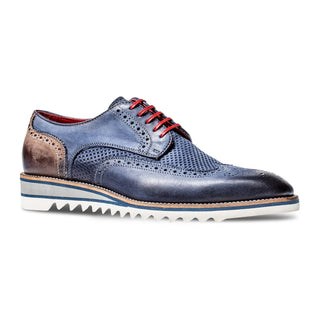 Jose Real Amberes H670 Men's Shoes Blue Faggio Nubuck Leather Sport Derby Oxfords (RE2223)-AmbrogioShoes