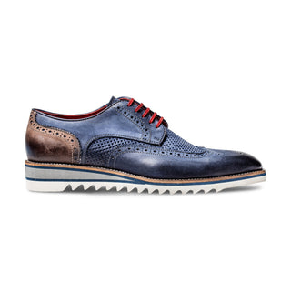 Jose Real Amberes H670 Men's Shoes Blue Faggio Nubuck Leather Sport Derby Oxfords (RE2223)-AmbrogioShoes