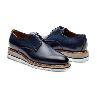 Jose Real Amsterdam A310 Men's Shoes Oceania Blue Calf-Skin Leather Derby Oxfords (RE2216)-AmbrogioShoes