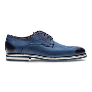 Jose Real Berlina I159 Men's Shoes Blue Nubuck Leather Whole-Cut Oxfords (RE2242)-AmbrogioShoes