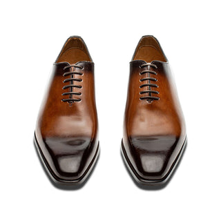 Jose Real Colonial H102 Men's Shoes Two-Tone Brown Calf-Skin Leather Whole-Cut Oxfords (RE2241)-AmbrogioShoes