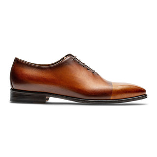 Jose Real Mastrich A808 Men's Shoes Tan & Mustard Calf-Skin Leather Whole-Cut Oxfords (RE2232)-AmbrogioShoes