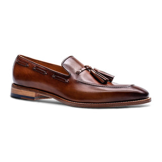 Jose Real Mastrich B317 Men's Shoes Brown Calf-Skin Leather Slip-On Tassels Loafers (RE2212)-AmbrogioShoes