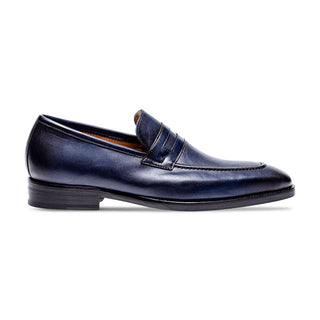 Jose Real Mastrich B347 Men's Shoes Navy Calf-Skin Leather Slip-On Penny Loafers (RE2213)-AmbrogioShoes