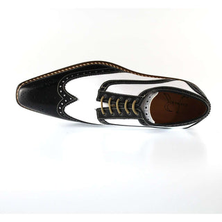 Jose Real Men's Shoes Veloce Black & White Oxfords (JRO1502)-AmbrogioShoes