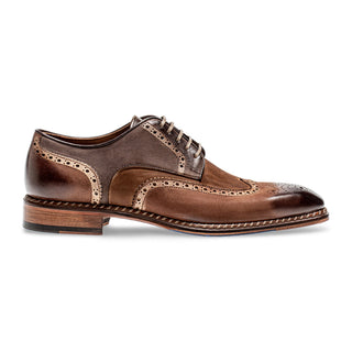 Jose Real Veloce H670 Men's Shoes Two-Tone Brown Leather Wingtip Oxfords (RE2237)-AmbrogioShoes