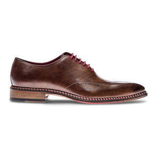 Jose Real Veloce R2359 Men's Shoes Brown & Red Calf-Skin Leather Wingtip Oxfords (RE2234)-AmbrogioShoes