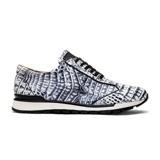 Marco Di Milano Alonzo Men's Shoes Newspaper Genuine Caiman Crocodile Casual Sneakers (MDM1165)-AmbrogioShoes