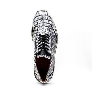Marco Di Milano Alonzo Men's Shoes Newspaper Genuine Caiman Crocodile Casual Sneakers (MDM1165)-AmbrogioShoes