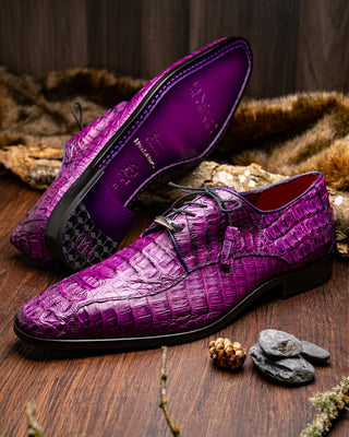 Marco Di Milano Apricena Men's Shoes Genuine Caiman Crocodile Dress Derby Oxfords (MDM1092)-AmbrogioShoes