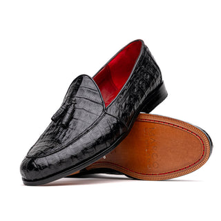 Marco Di Milano Bianchi Men's Shoes Exotic Caiman Crocodile Tassels Loafers (MDM1197)-AmbrogioShoes