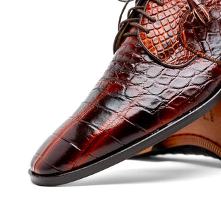 Marco Di Milano Fitipaldi Men's Shoes Exotic Alligator Derby Oxfords (MDM1192)-AmbrogioShoes