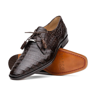 Marco Di Milano Lacio Men's Shoes Brown Exotic Crocodile Derby Oxfords (MDM1019)-AmbrogioShoes