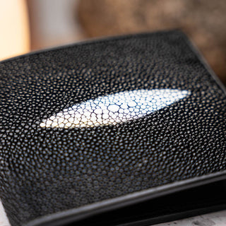 Marco Di Milano Men's Black & White Genuine Exotic Stingray Wallets(MDMW1000)-AmbrogioShoes