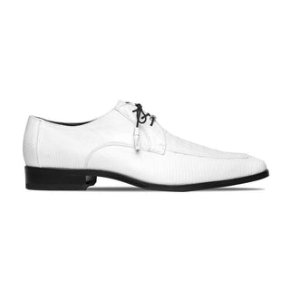 Marco Di Milano Merida White Oxfords Lizard & Caiman Crocodile Shoes (MDM1132)-AmbrogioShoes