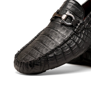 Marco Di Milano Parma Men's Shoes Exotic Crocodile Moccasin Driver Horsebit Loafers (MDM1187)-AmbrogioShoes