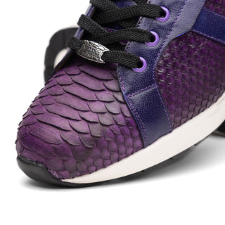 Marco Di Milano Verona Men's Shoes Purple Python / Calfskin Fashion Sneakers (MDM1160)-AmbrogioShoes