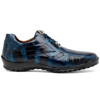 Marco Di Milano Vulcan Men's Shoes Exotic Alligator Derby Sneakers (MDM1195)-AmbrogioShoes