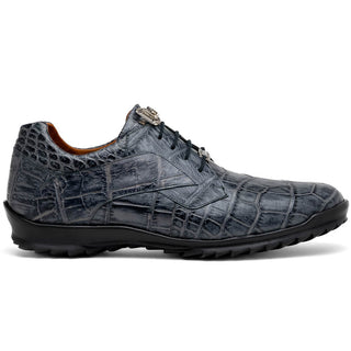 Marco Di Milano Vulcan Men's Shoes Exotic Alligator Derby Sneakers (MDM1195)-AmbrogioShoes