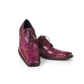 Mauri 3029 Prince Men's Shoes Burgundy Body Alligator Oxfords (MA5000)-AmbrogioShoes