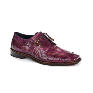 Mauri 3029 Prince Men's Shoes Burgundy Body Alligator Oxfords (MA5000)-AmbrogioShoes