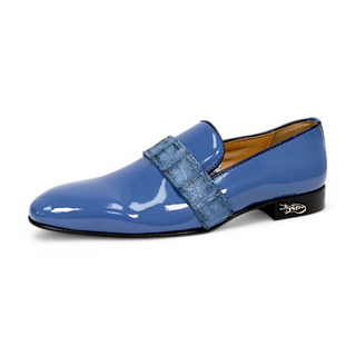 Mauri 4709/9 Men's Shoes Exotic Hornback / Patent Leather Slip-On Loafer (MA5664)-AmbrogioShoes