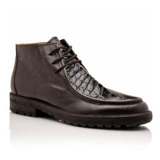 Mauri Brooklyn 2700 Men's Shoes Exotic Alligator / Time Calf-Skin Leather Boots (MA5631)-AmbrogioShoes