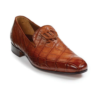 Mauri Shoes Mens Shoes Gold Burnished Alligator Loafers Art 4821 (MA4645)-AmbrogioShoes