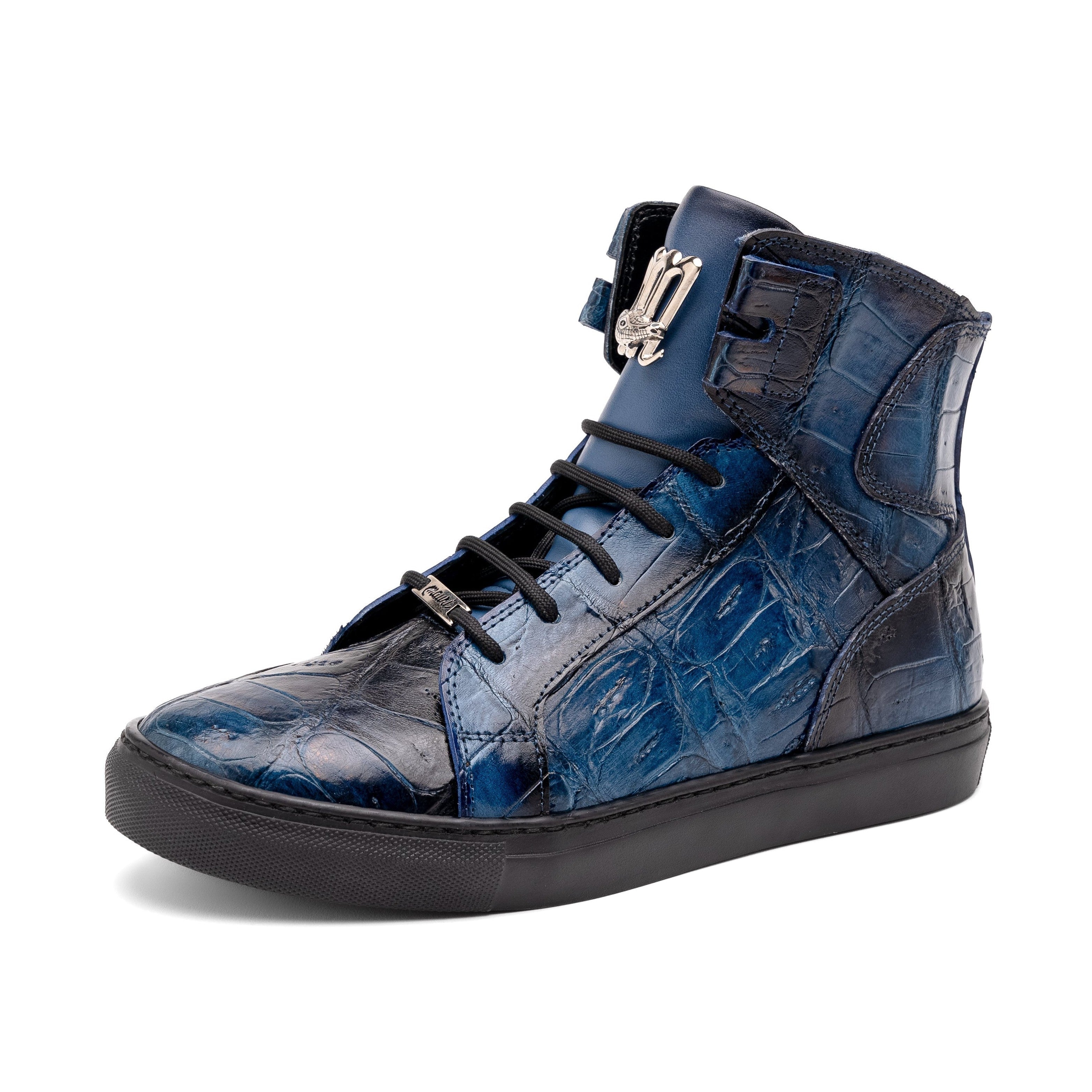 Mauri Golden Boy 6129-1 Men's Shoes Blue with Black Finished 