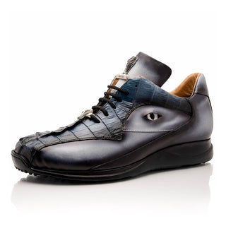 Mauri Hazard 8596/4 Men's Shoes Exotic Hornback / Nappa Leather Sneakers (MA5644)-AmbrogioShoes