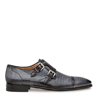 Mezlan Argentum Men's Shoes Grey Lizard Monk-Straps Loafers 4591-L (MZ3115)-AmbrogioShoes